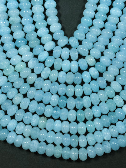 NATURAL Blue Jade Gemstone Bead 8x5mm Rondelle Shape Bead, Beautiful Blue Color Jade Gemstone Beads, Great Quality Bead Full Strand 15.5"