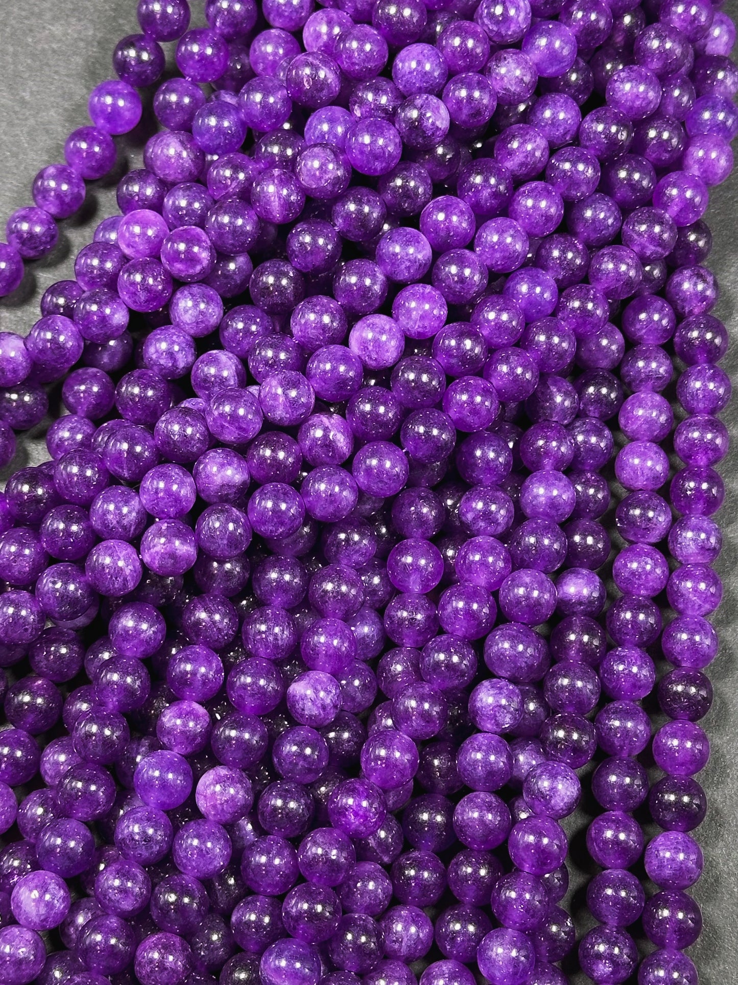 Natural Amethyst Gemstone Bead 8mm Round Beads, Gorgeous Natural Warm Purple Color Amethyst Gemstone Beads, Great Quality Full Strand 15.5"