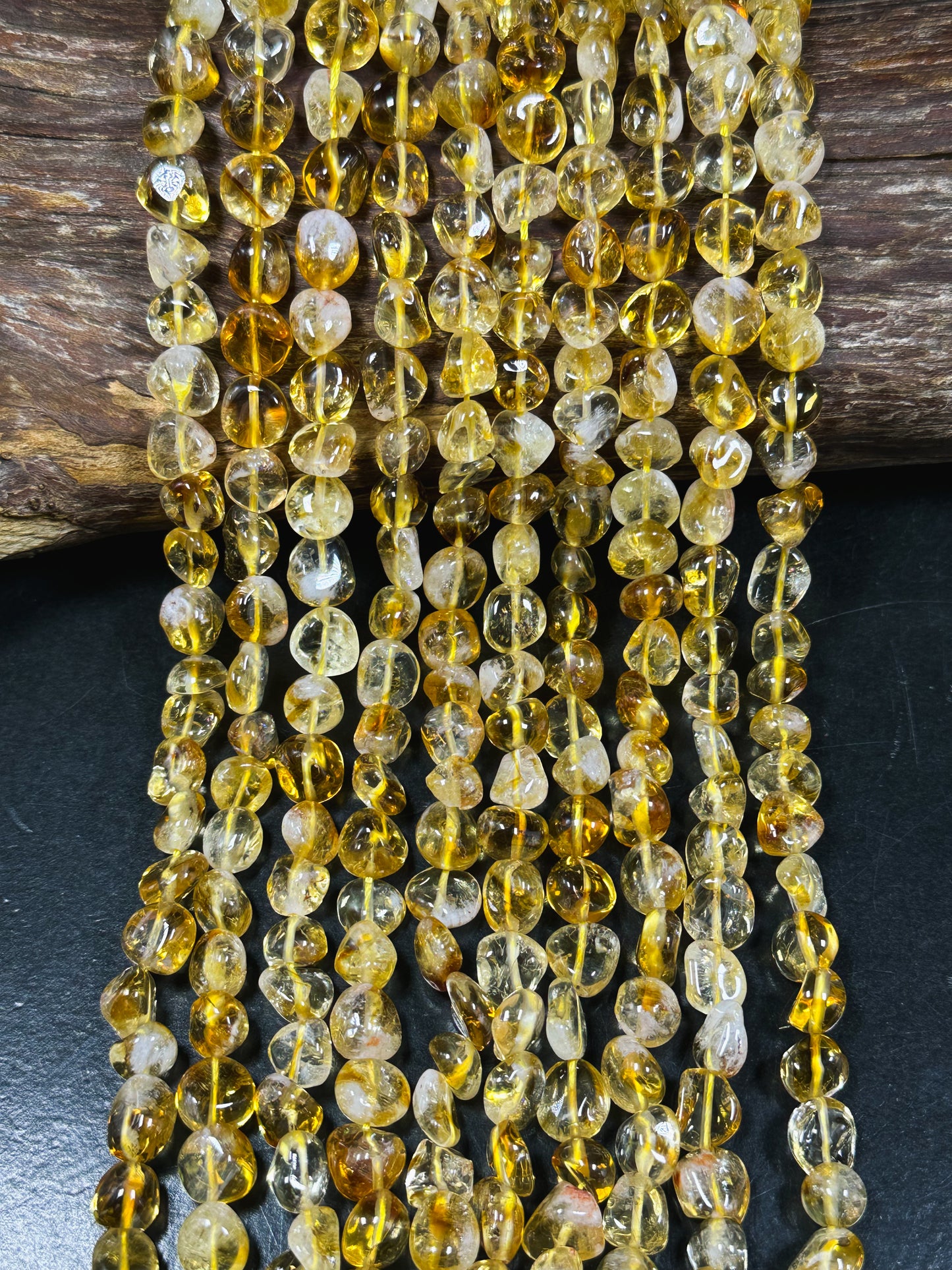 Natural Citrine Gemstone Bead 9mm Freeform Pebble Shape, Gorgeous Natural Orange Color Citrine Gemstone Bead Great Quality Full Strand 15.5"