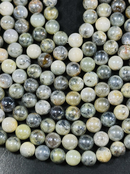 AAA Mystic Natural Opal Gemstone Bead 8mm 10mm 12mm Round Bead, Beautiful Mystic Coated White Gray Color Opal Gemstone Bead, Great Quality 15.5"