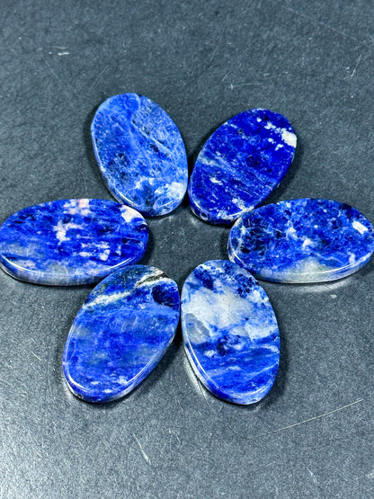 NATURAL Sodalite Gemstone Bead 51x30mm Oval Shape Bead, Beautiful Natural Blue White Color Sodalite Gemstone Beads, LOOSE Beads