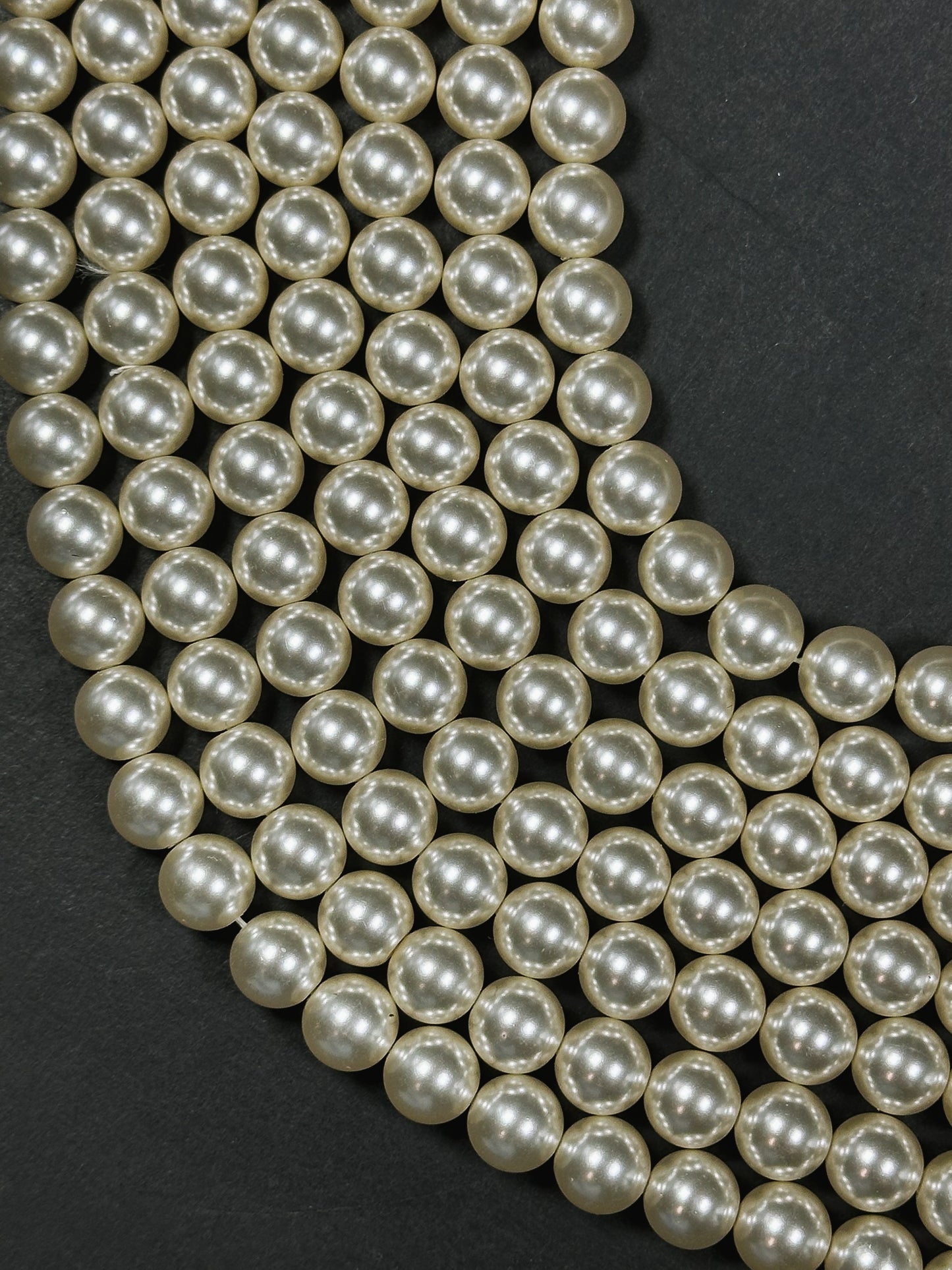 Swarovski Pearl Crystal Beads 4mm 6mm 8mm 10mm Round Bead, Beautiful Cream Color Swarovski Crystal Pearl Bead Genuine Swarovski Pearls 15.5"