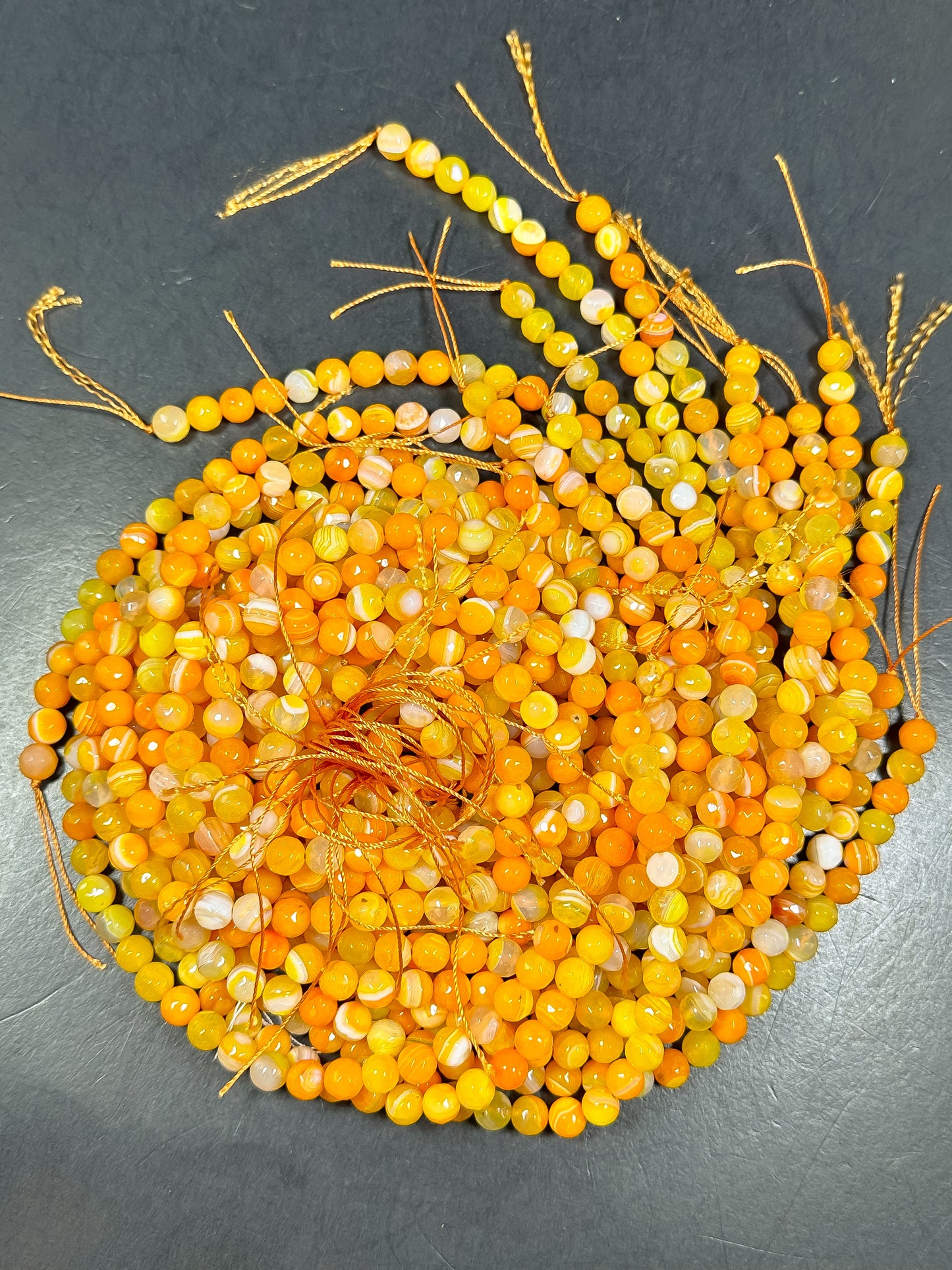 NATURAL Botswana Agate Gemstone Bead Faceted 6mm 8mm 10mm 12mm Round Beads, Beautiful Orange Yellow Color Gemstone Beads Full Strand 15.5"