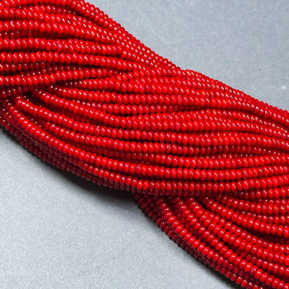 Natural Bamboo Coral Gemstone Bead 4x2mm 6x3mm Rondelle Shape Bead, Beautiful Red Color Bamboo Coral Beads, Great Quality Full Strand 15.5"