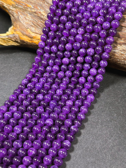 Natural Amethyst Gemstone Bead 8mm Round Beads, Gorgeous Natural Warm Purple Color Amethyst Gemstone Beads, Great Quality Full Strand 15.5"