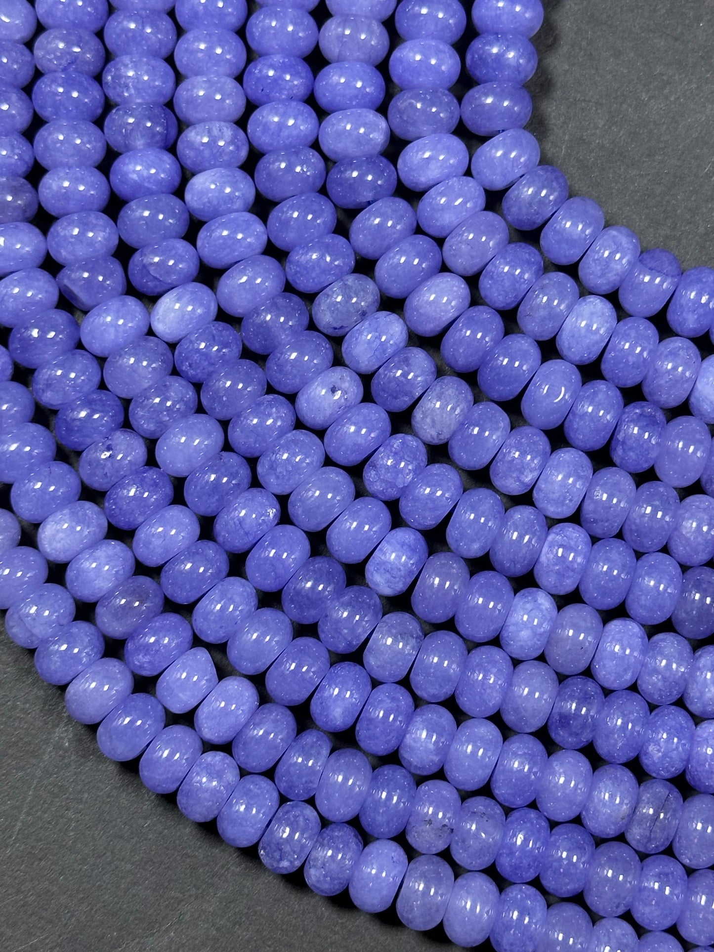 NATURAL Jade Gemstone Bead 8x5mm Rondelle Shape Beads, Beautiful Dark Periwinkle Color Jade Gemstone Beads, Great Quality Full Strand 15.5"