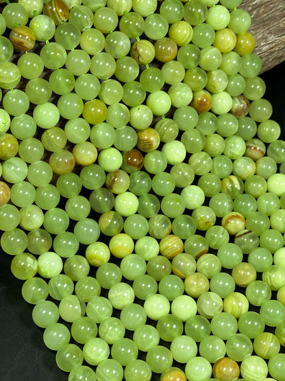 NATURAL Green Calcite Gemstone Bead 4mm 6mm 8mm 10mm 12mm Round Bead, Beautiful Green Brown Color Calcite Gemstone Bead Great Quality 15.5"