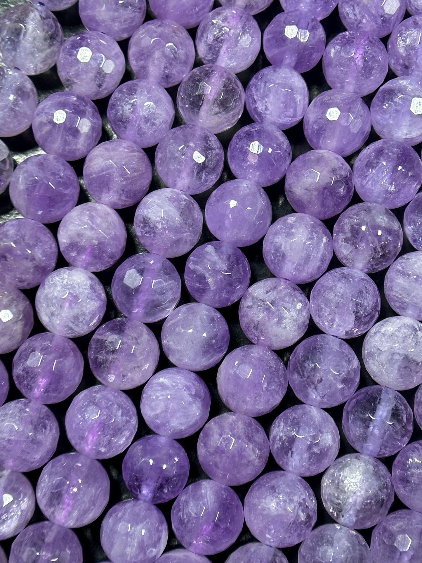 AAA Natural Lavender Jade Gemstone Bead Faceted 6mm 8mm 10mm Round Bead, Gorgeous Natural Clear Lavender Purple Jade Excellent Quality 15.5"