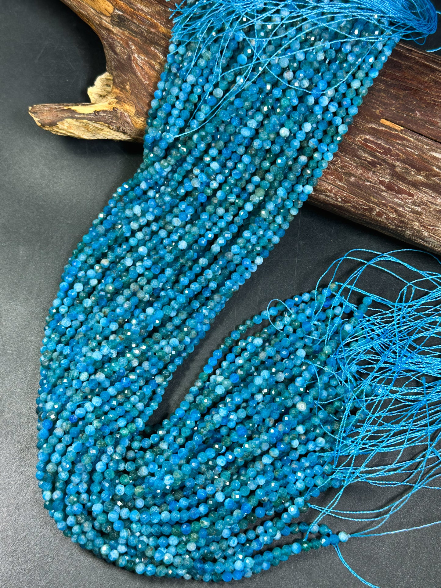 Natural Blue Apatite Gemstone Bead Faceted 4mm Round Bead, Gorgeous Natural Blue Color Apatite Gemstone Beads Great Quality Full Strand 15.5"