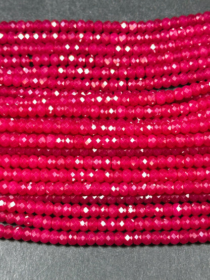 AAA Natural Red Ruby Gemstone Bead Faceted 3x4mm Rondelle Beads, Beautiful Natural Red Ruby Stone Beads, Excellent Quality Full Strand 15.5"