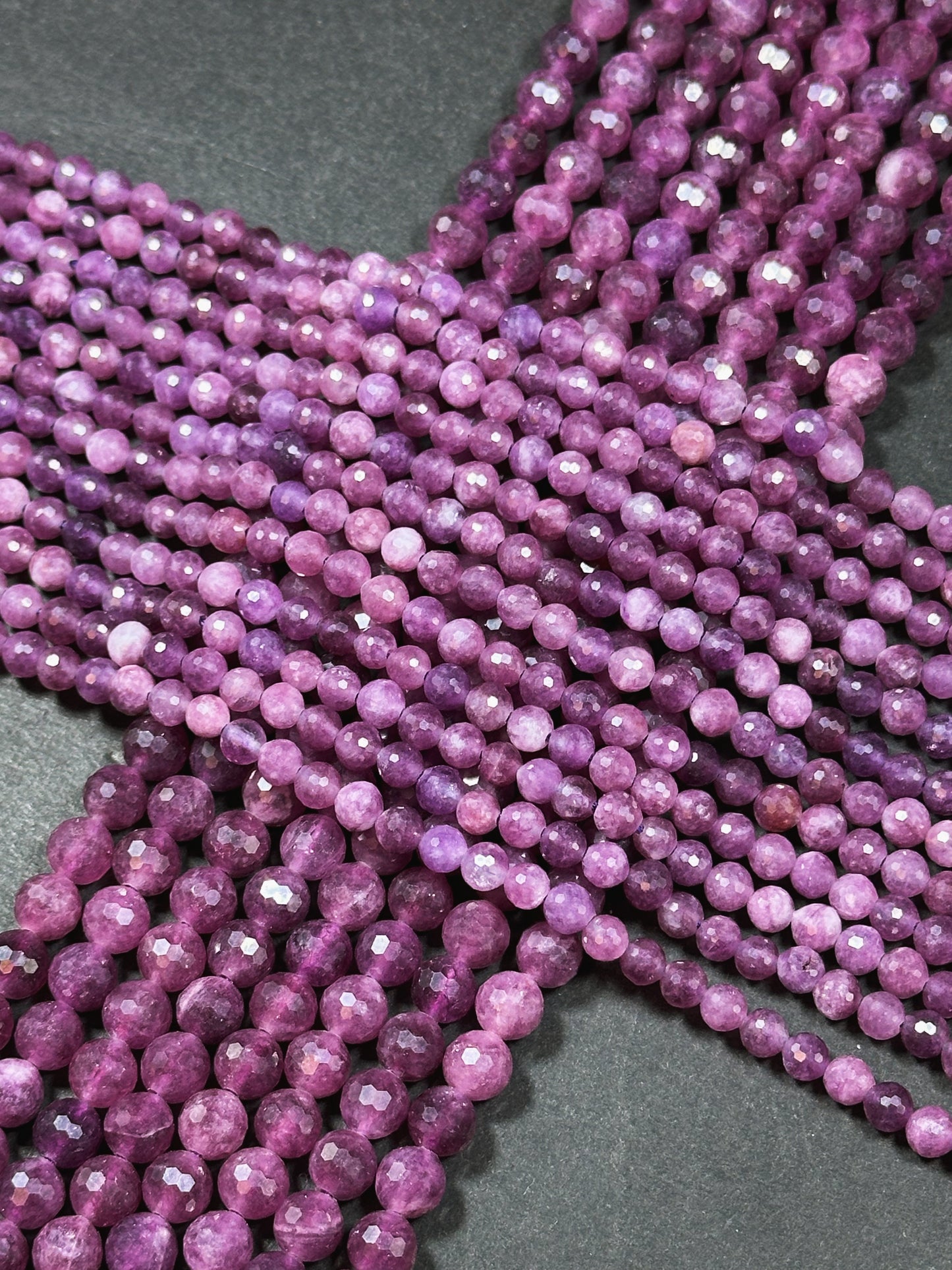 Natural Purple Ruby Quartz Gemstone Bead Faceted 6mm 8mm Round Beads, Beautiful Purple Color Ruby Quartz Stone Beads Full Strand 15.5"