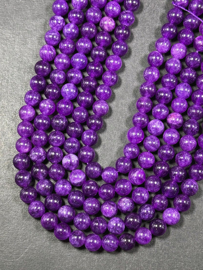 Natural Amethyst Gemstone Bead 8mm Round Beads, Gorgeous Natural Warm Purple Color Amethyst Gemstone Beads, Great Quality Full Strand 15.5"