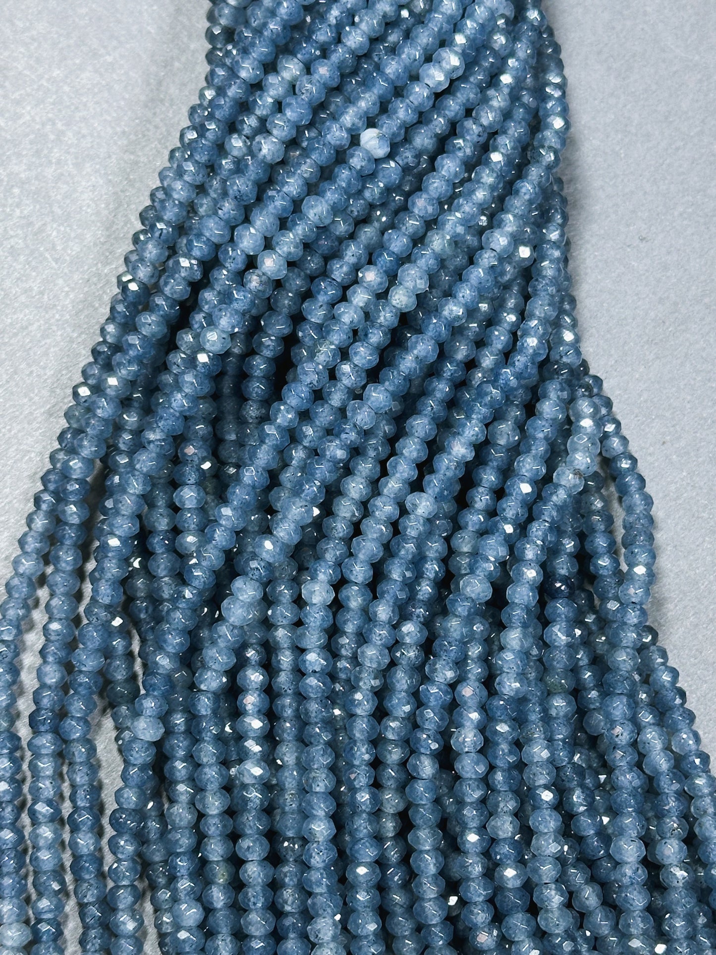 AAA Natural Sapphire Gemstone Bead Faceted 4x3mm Rondelle Shape, Beautiful Natural Blue Color Sapphire Beads, Excellent Quality 15.5" Strand