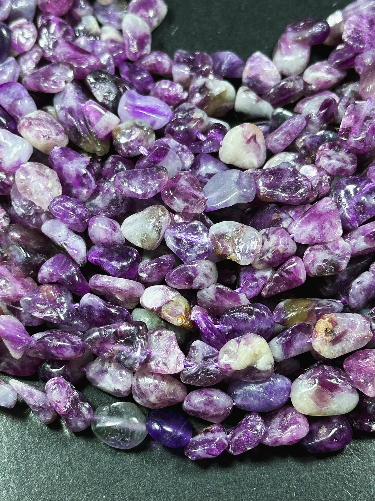 Natural Purple Emerald Gemstone Bead Freeform Pebble Shape, Gorgeous Natural Purple Color Emerald Bead, Excellent Quality Full Strand 15.5"