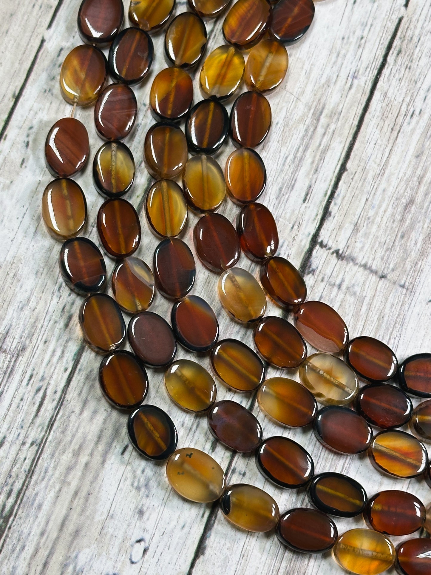 Natural Orange Agate Gemstone Bead 14x10mm Oval Shape, Beautiful Dark Orange Black Color Smooth Agate Gemstone Beads Full Strand 15.5"