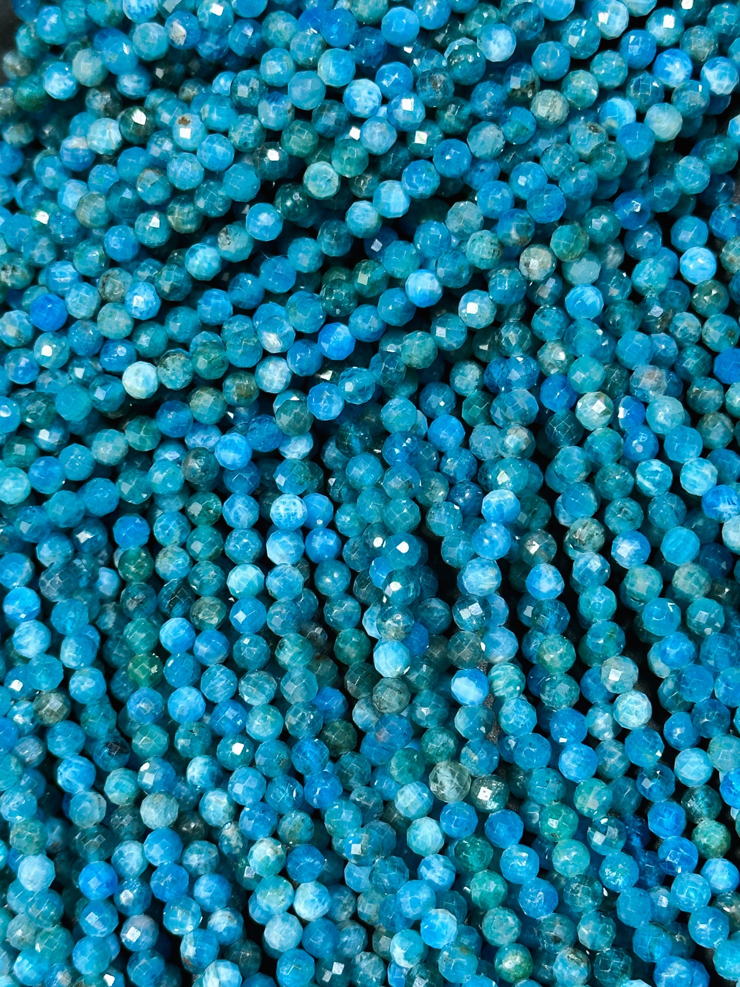 Natural Blue Apatite Gemstone Bead Faceted 4mm Round Bead, Gorgeous Natural Blue Color Apatite Gemstone Beads Great Quality Full Strand 15.5"