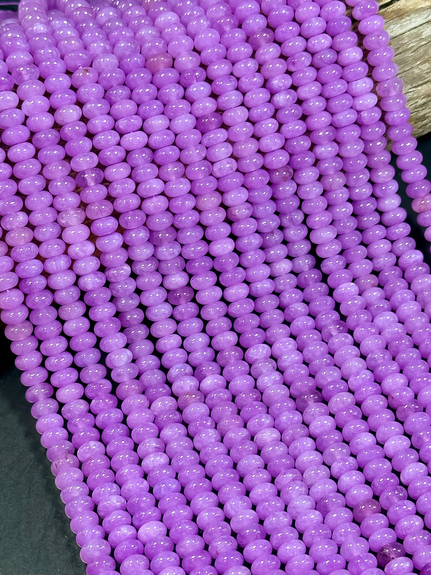 NATURAL Lavender Jade Gemstone Bead 8x5mm Rondelle Shape Bead, Beautiful Purple Color Jade Gemstone Bead Great Quality Bead Full Strand 15.5"