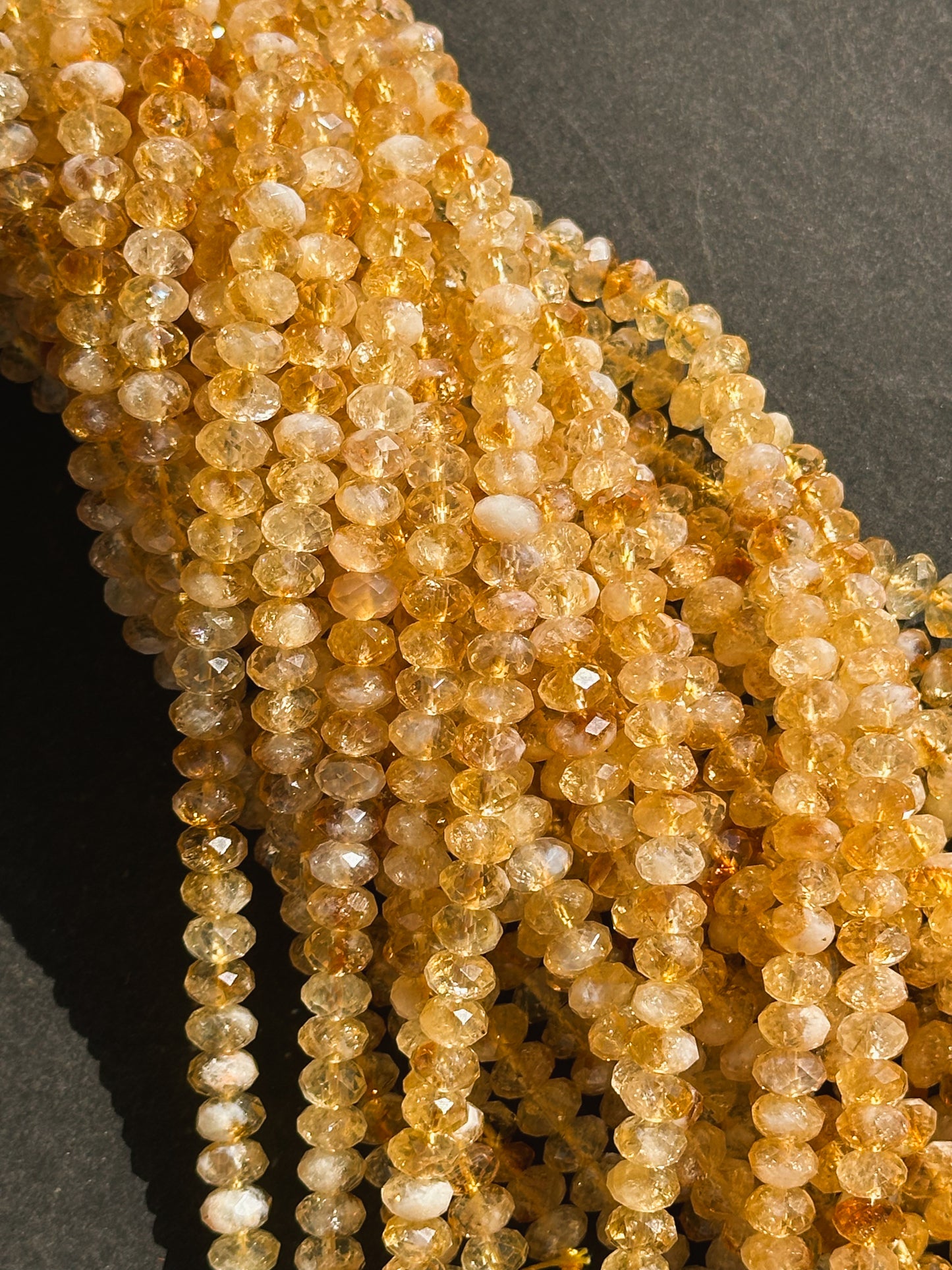 AAA Natural Citrine Gemstone Beads Faceted 5x8mm Rondelle Shape Bead, Beautiful Natural Orange Yellow Color Citrine, Excellent Quality 15.5"