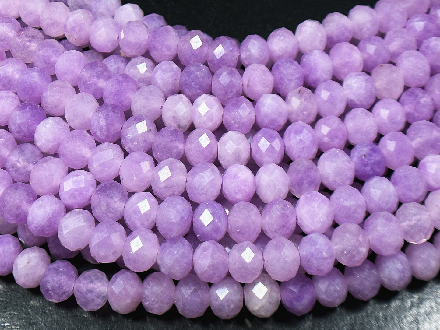 Natural Lavender Jade Gemstone Bead Faceted 8x6mm Rondelle Shape, Beautiful Natural Lavender Purple Color Jade Bead, Great Quality 15.5"