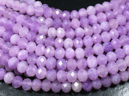 Natural Lavender Jade Gemstone Bead Faceted 8x6mm Rondelle Shape, Beautiful Natural Lavender Purple Color Jade Bead, Great Quality 15.5"