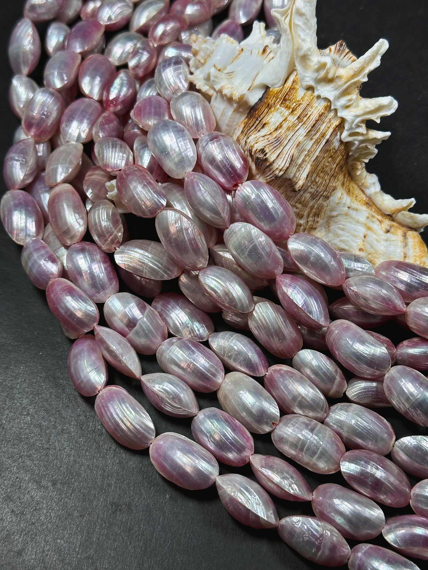 Natural Pink Sea Shell Beads, Natural Sea Shell Oval Shape Beads, Gorgeous Mauve Pink Color Sea Shell Beads, 15.5" Strand