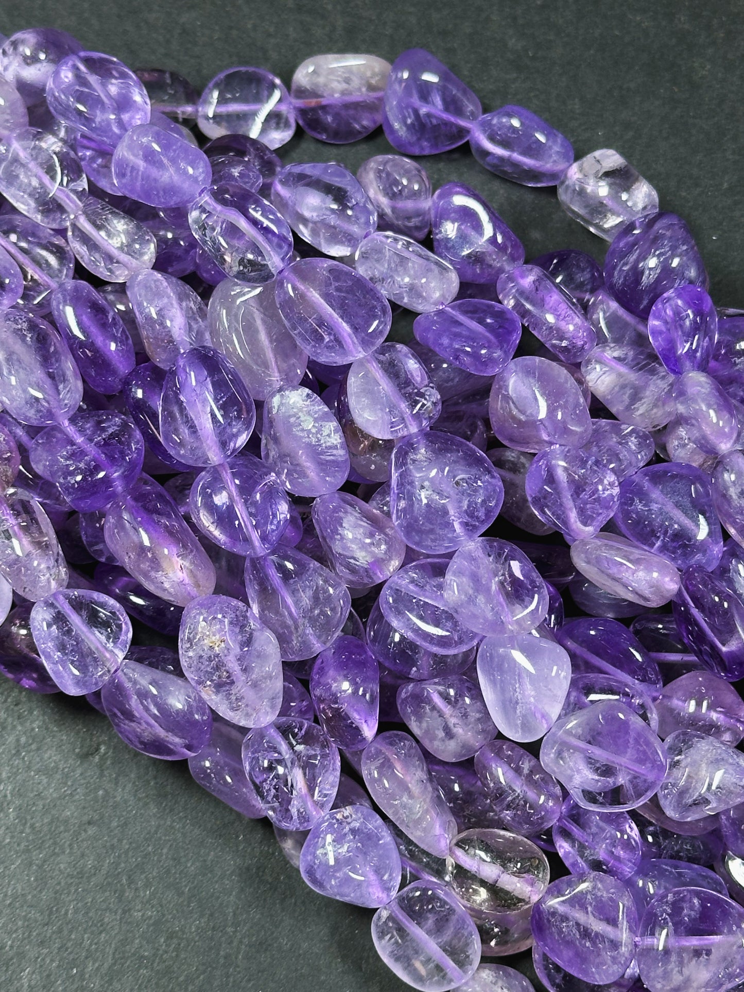 Natural Amethyst Gemstone Beads Freeform Pebble Shape Beads, Beautiful Natural Clear Purple Color Amethyst Gemstone Beads Full Strand 15.5"