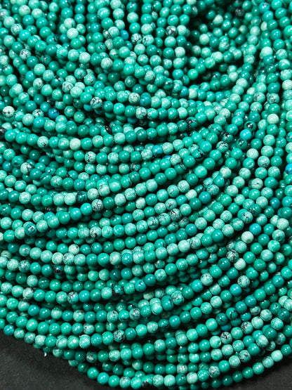 AAA Natural Turquoise Gemstone Bead 3mm Round Beads, Beautiful Green Blue Color Turquoise Gemstone Beads Excellent Quality Full Strand 15.5"