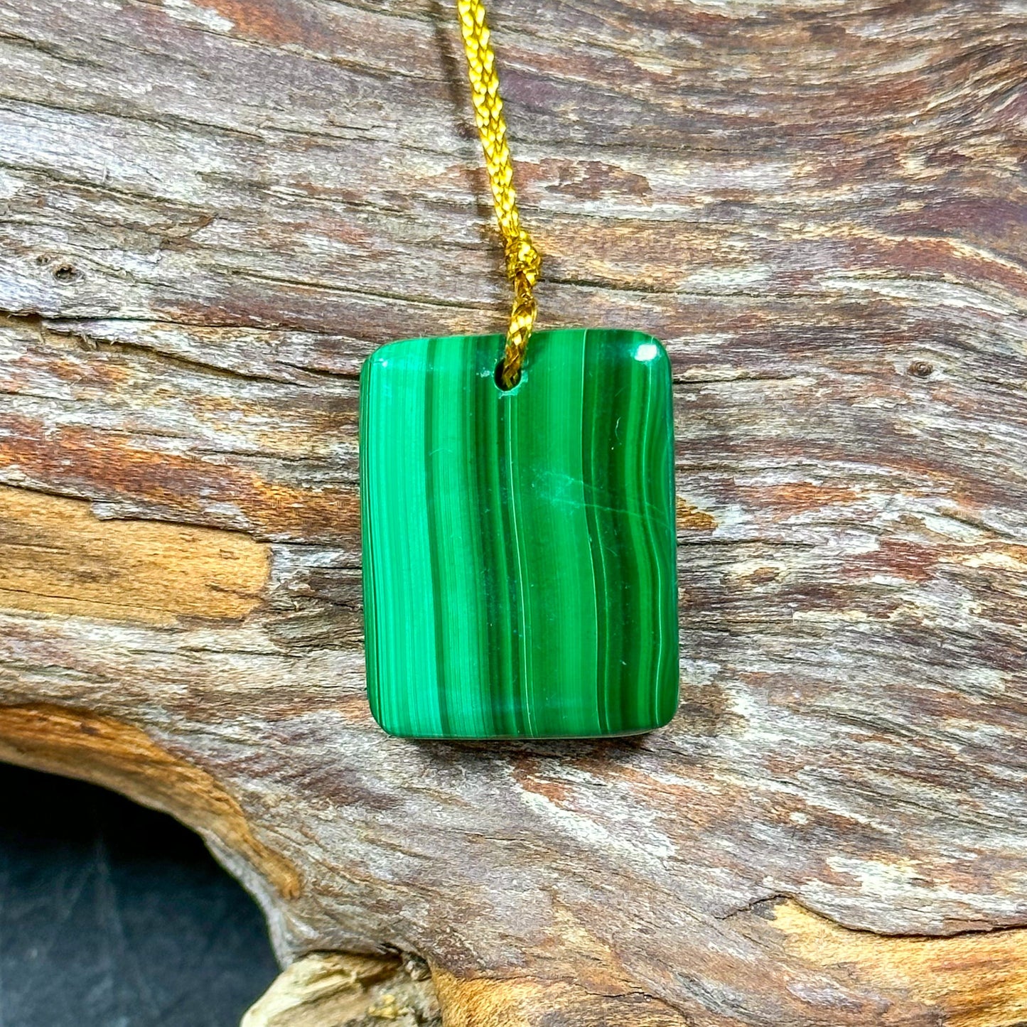 AAA NATURAL Malachite Gemstone Pendant 26x20mm Rectangle Shape Pendant, Gorgeous Natural Green Malachite Gemstone Pendant, Great Quality