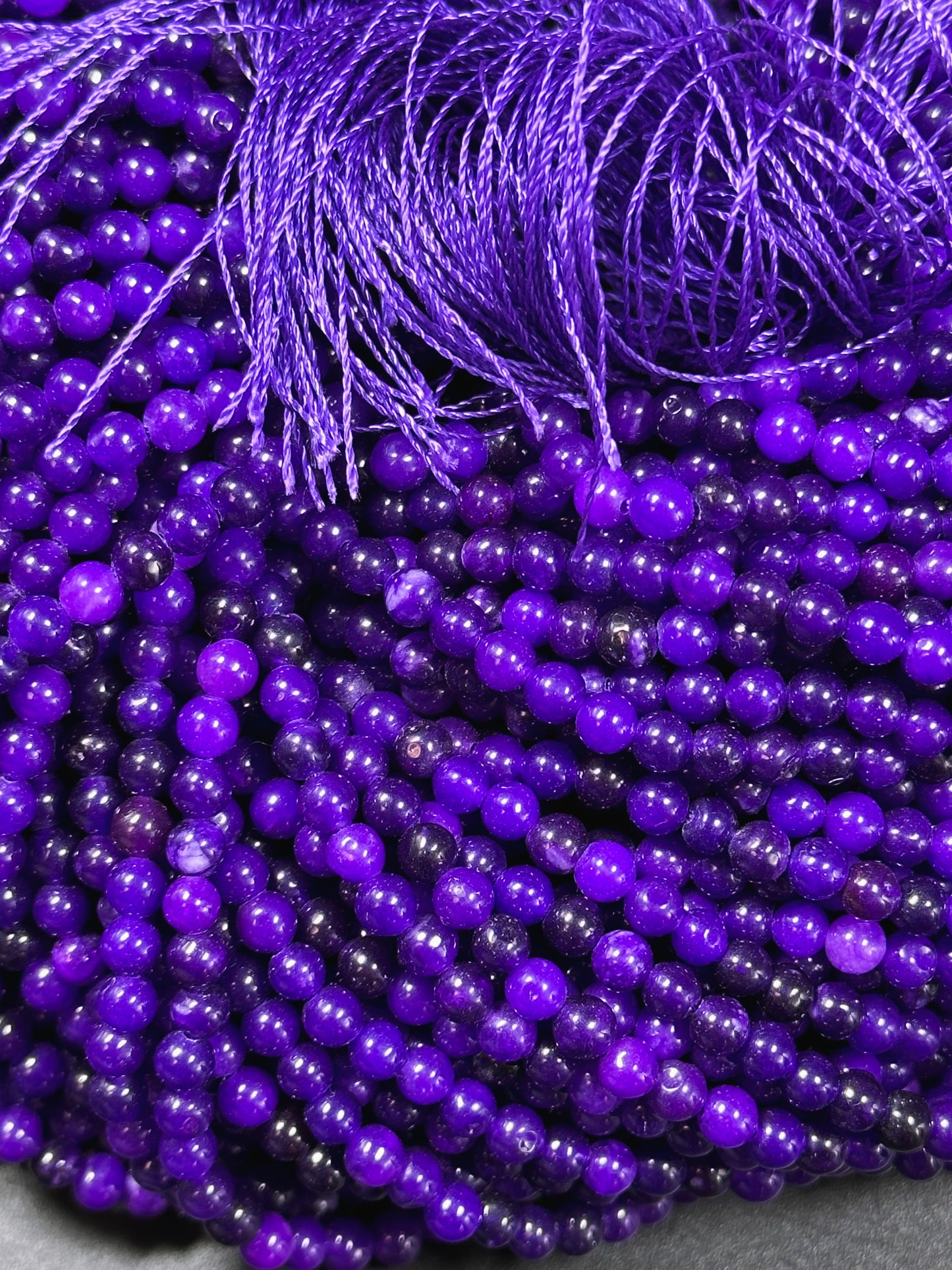 Beautiful Sugilite Gemstone Bead 4mm Round Beads, Gorgeous Purple Color Sugilite Gemstone Bead, Excellent Quality Beads Full Strand 15.5"