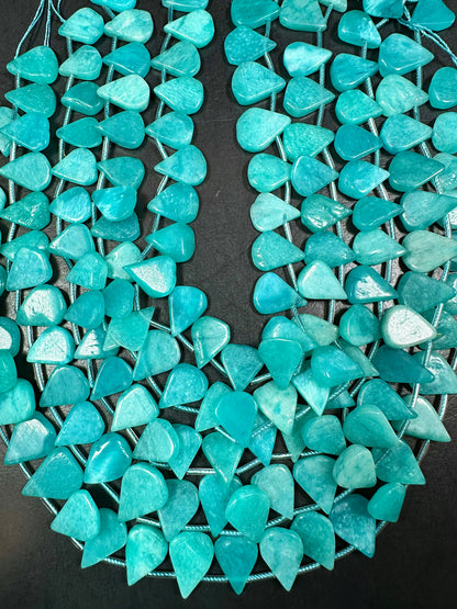 NATURAL Amazonite Gemstone Bead 12x14mm to 15x18mm Teardrop Shape Beads, Beautiful Blue-Green Color Amazonite Beads. Full Strand 15.5"