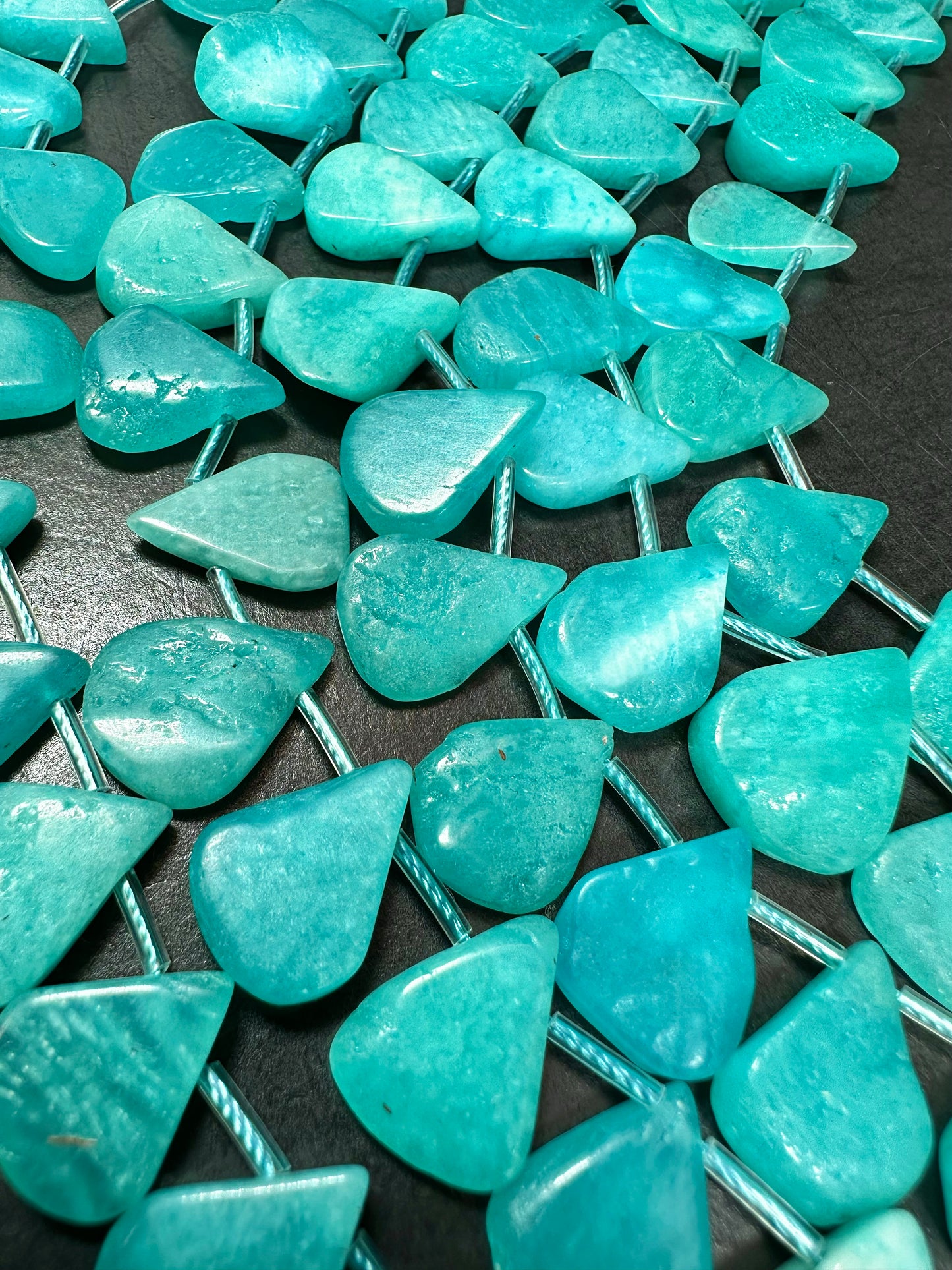 NATURAL Amazonite Gemstone Bead 12x14mm to 15x18mm Teardrop Shape Beads, Beautiful Blue-Green Color Amazonite Beads. Full Strand 15.5"