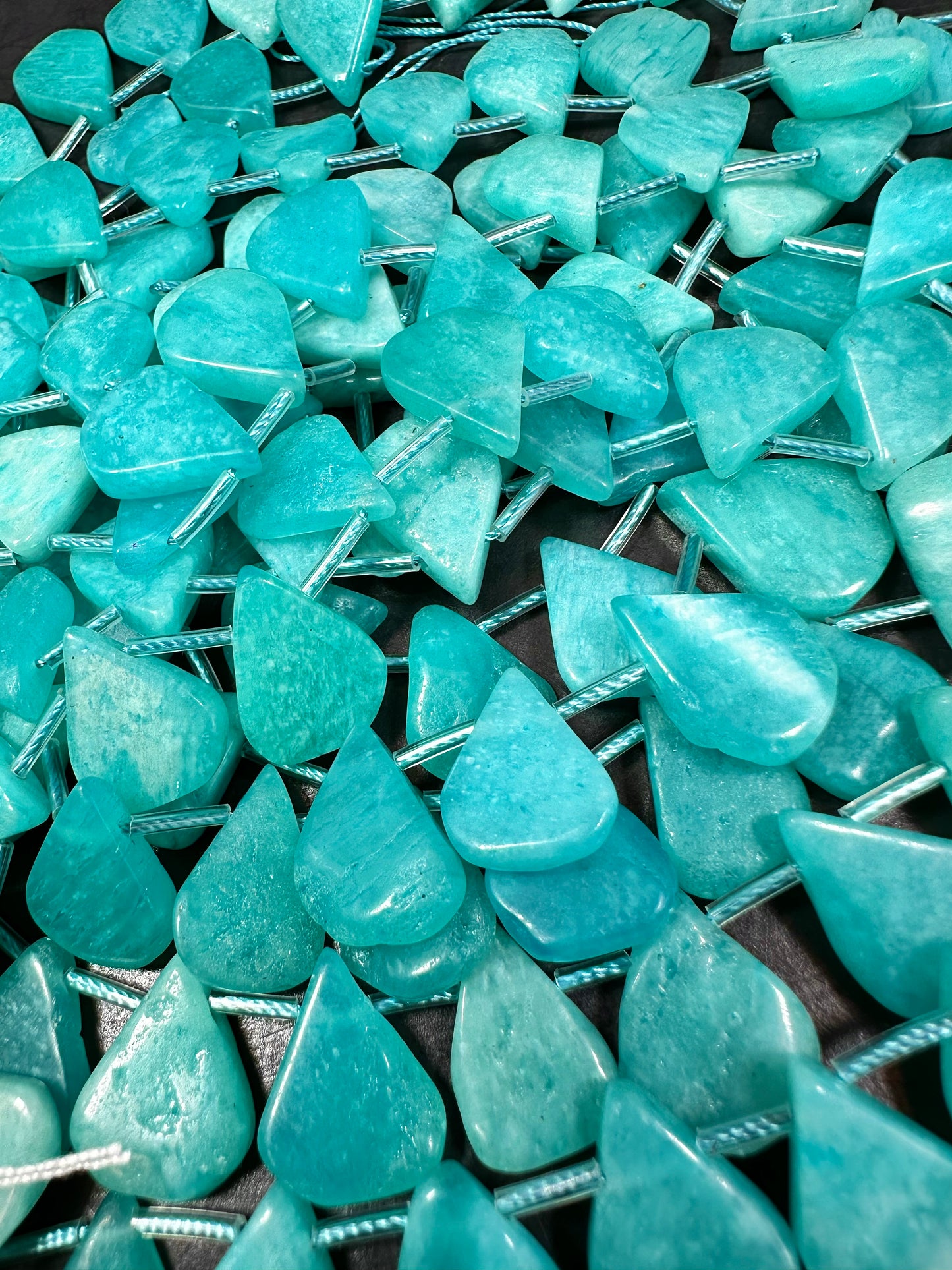 NATURAL Amazonite Gemstone Bead 12x14mm to 15x18mm Teardrop Shape Beads, Beautiful Blue-Green Color Amazonite Beads. Full Strand 15.5"