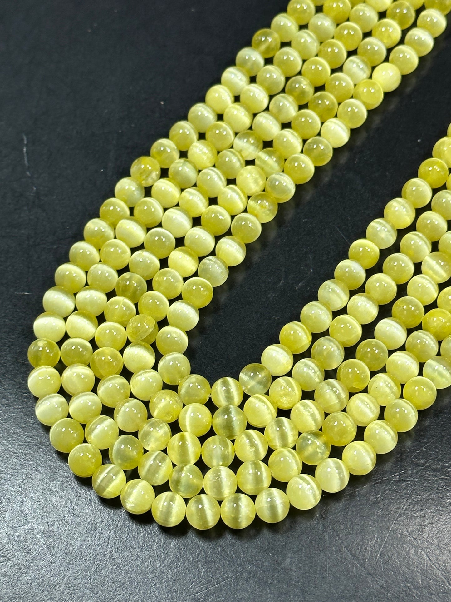 AAA Natural Selenite Gemstone Bead, 8mm 10mm Round Bead, Beautiful Yellow Color Loose Selenite Gemstone Beads, Full Strand 15.5"