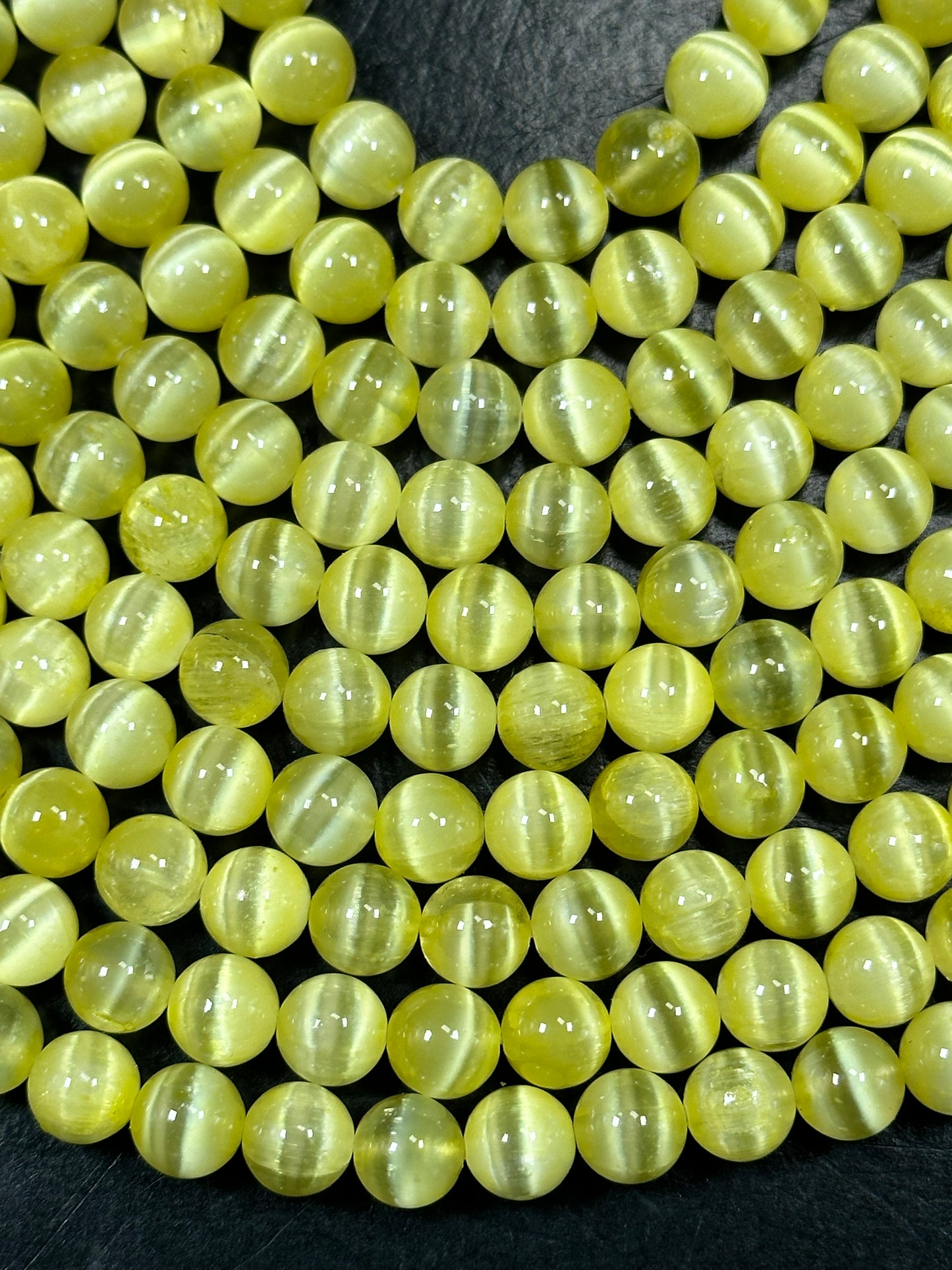 AAA Natural Selenite Gemstone Bead, 8mm 10mm Round Bead, Beautiful Yellow Color Loose Selenite Gemstone Beads, Full Strand 15.5"