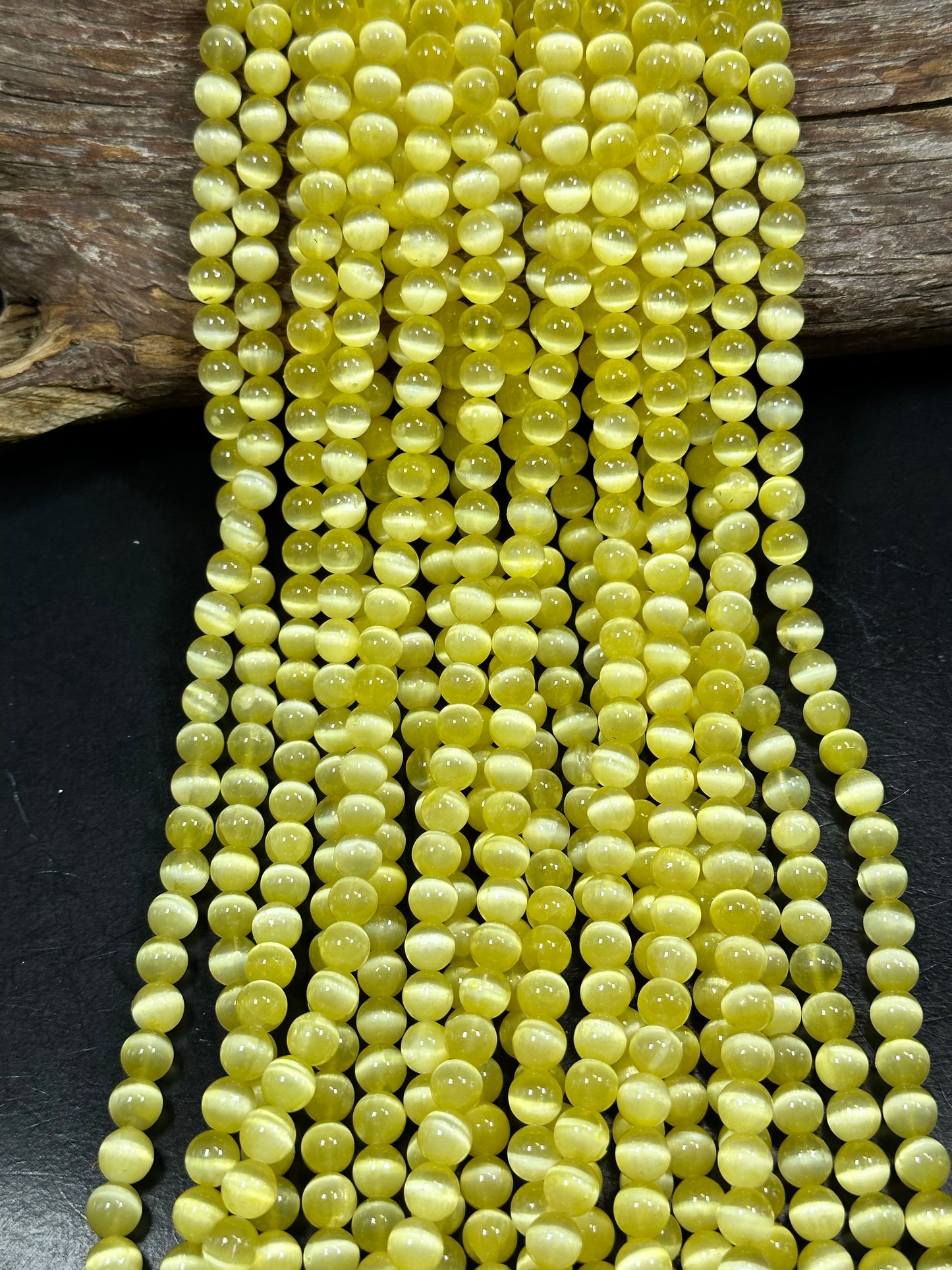 AAA Natural Selenite Gemstone Bead, 8mm 10mm Round Bead, Beautiful Yellow Color Loose Selenite Gemstone Beads, Full Strand 15.5"