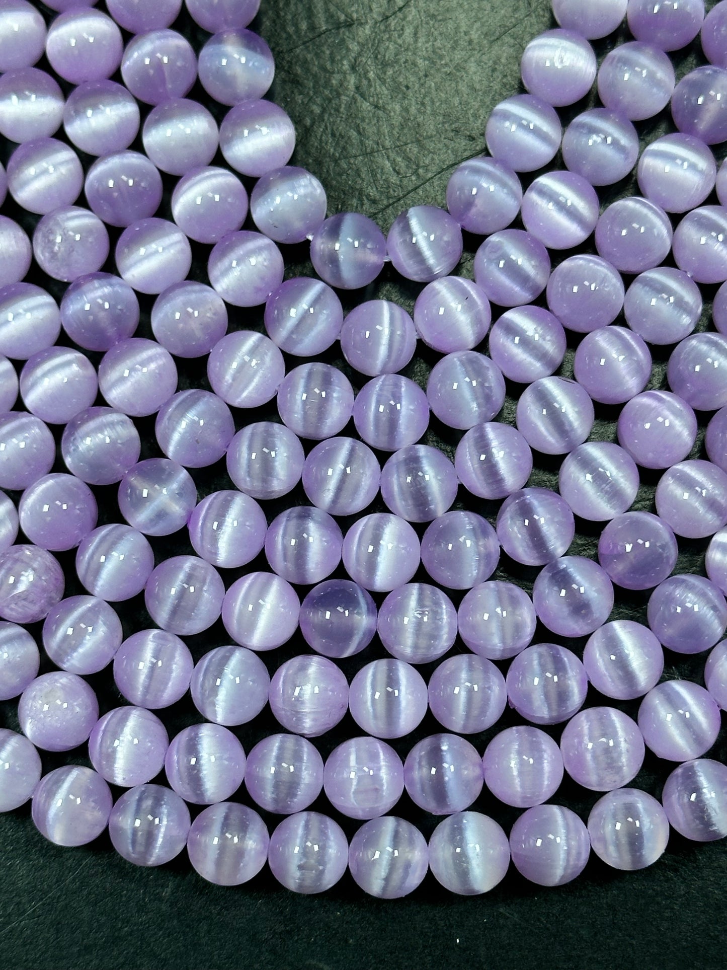 AAA Natural Selenite Gemstone Bead, 8mm 10mm Round Bead, Beautiful Purple Color Loose Selenite Gemstone Beads, Full Strand 15.5"