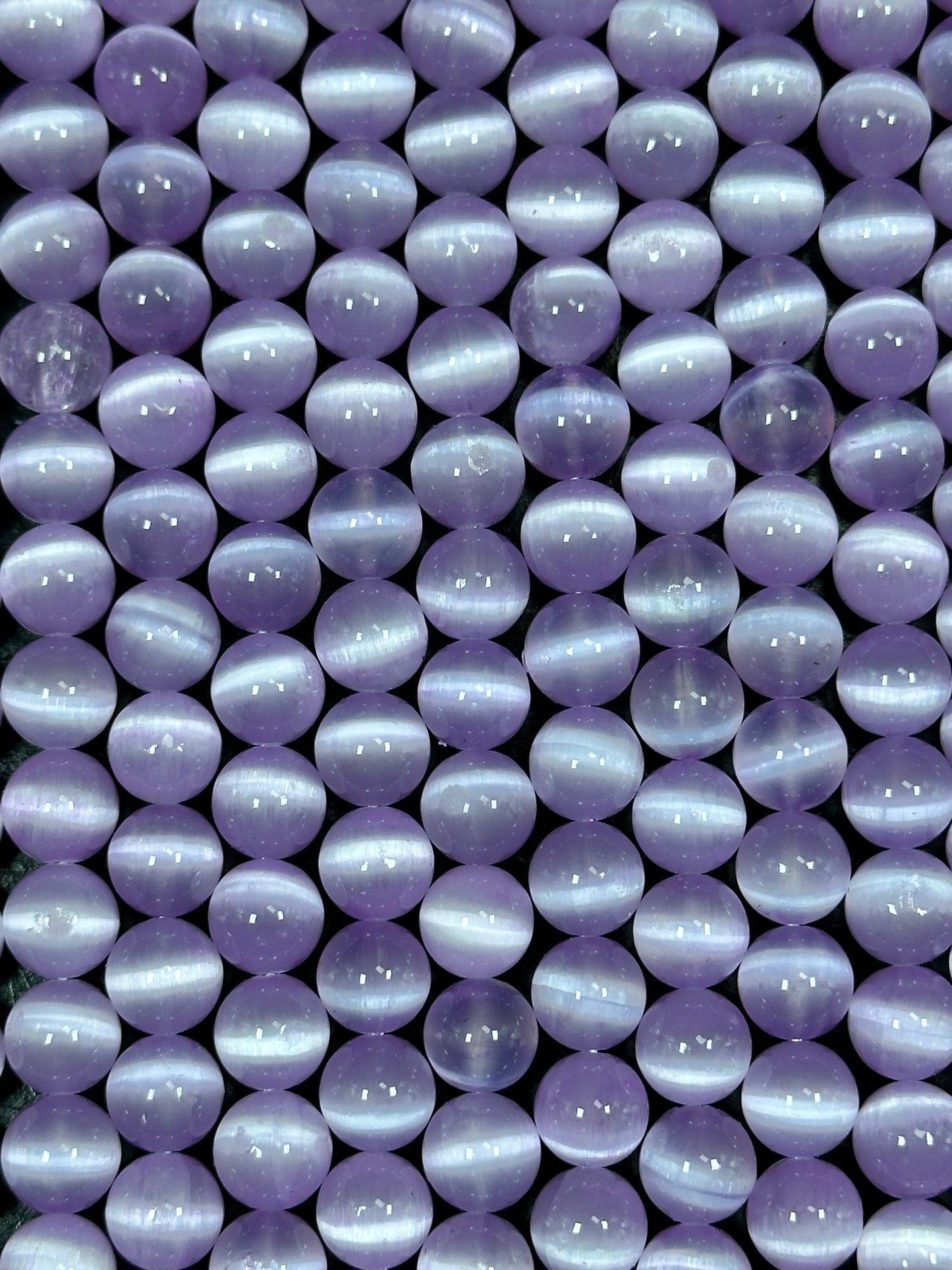 AAA Natural Selenite Gemstone Bead, 8mm 10mm Round Bead, Beautiful Purple Color Loose Selenite Gemstone Beads, Full Strand 15.5"