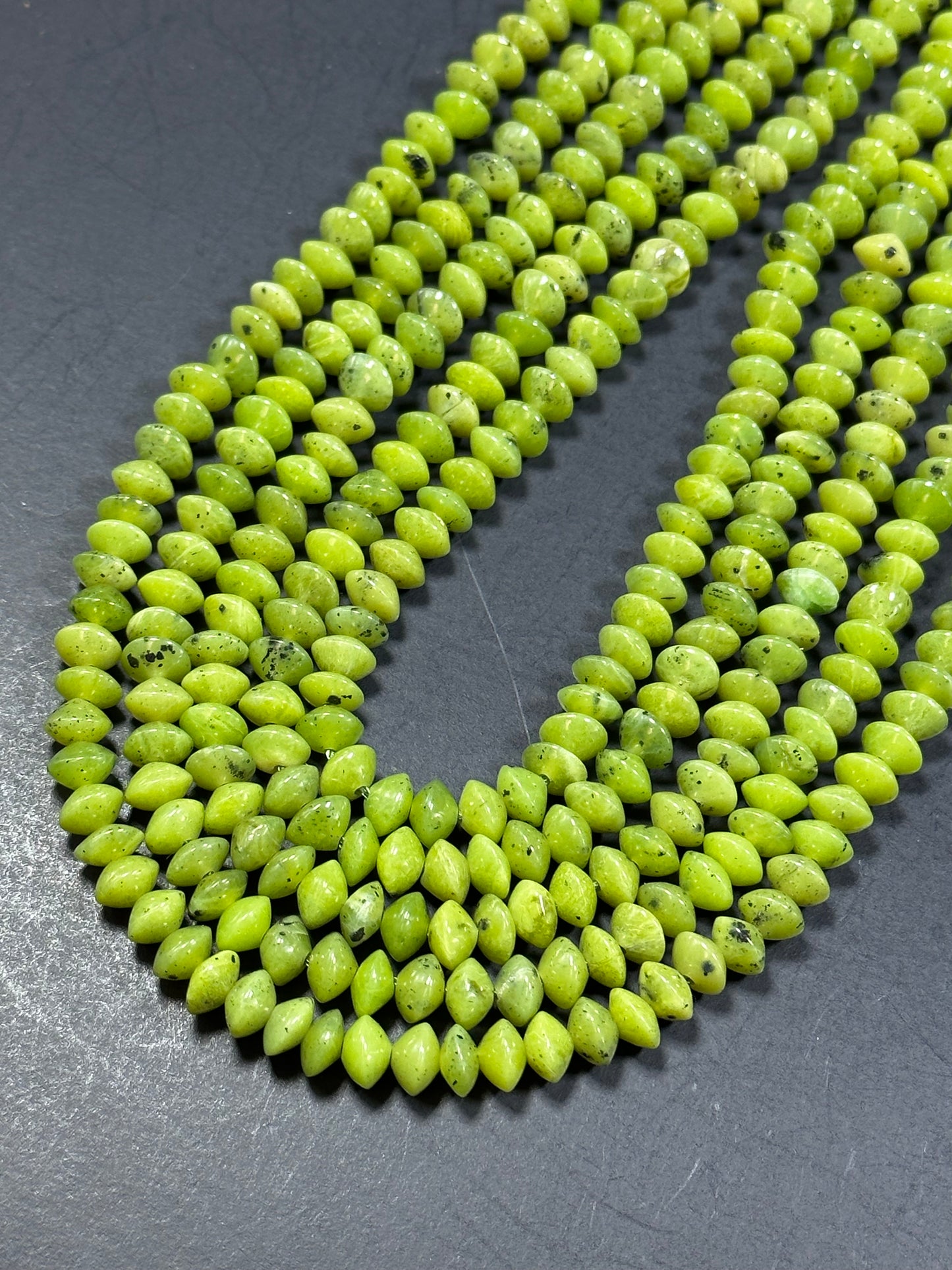 NATURAL Jade Gemstone Bead 3x6mm Rondelle/Saucer Shape Beads. Gorgeous Natural Green Color Loose Jade Gemstone Beads Full Strand 15.5"