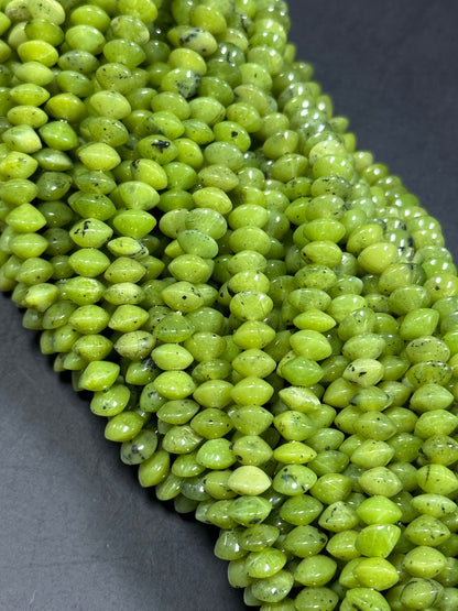 NATURAL Jade Gemstone Bead 3x6mm Rondelle/Saucer Shape Beads. Gorgeous Natural Green Color Loose Jade Gemstone Beads Full Strand 15.5"