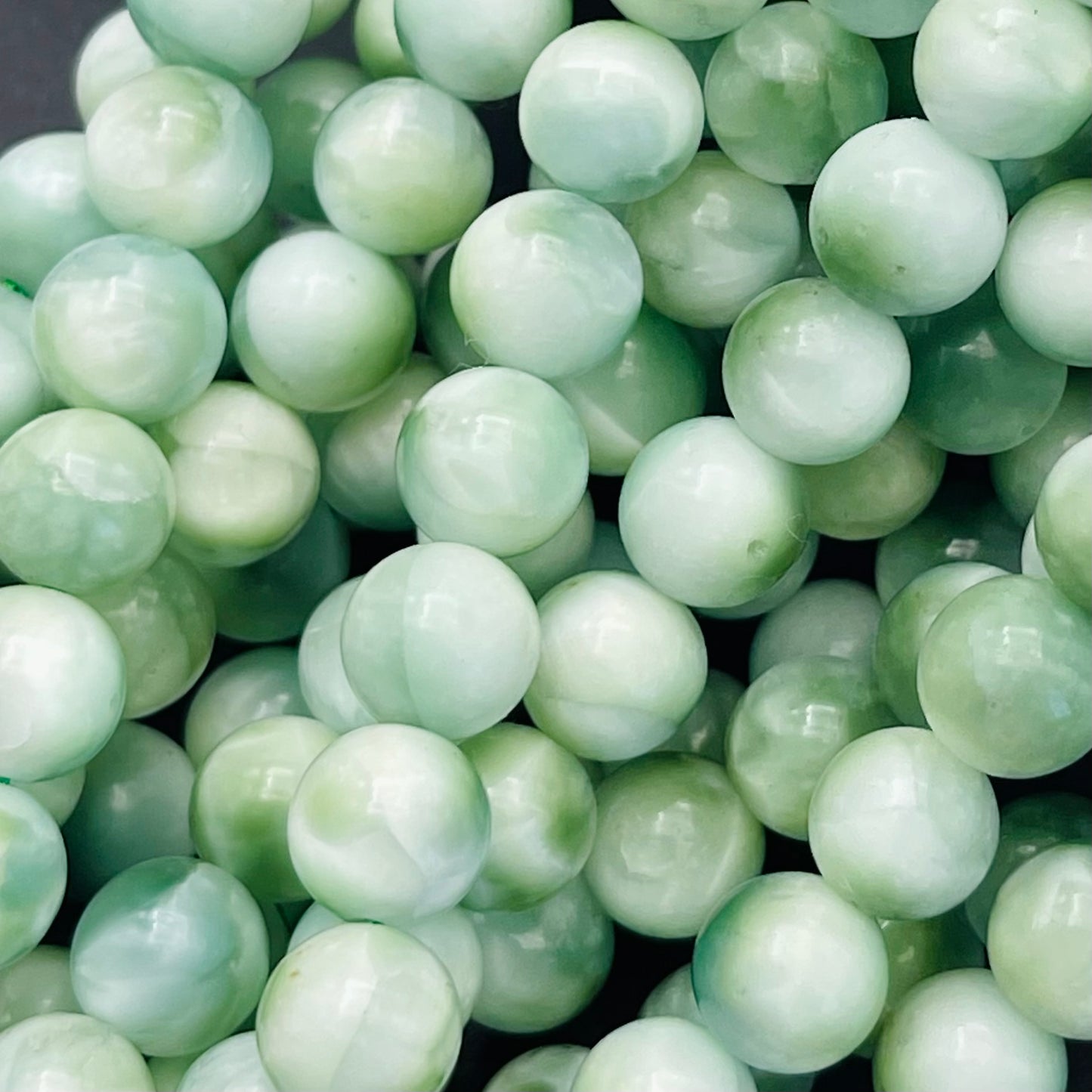 AAA Natural Green Moonstone bead 6mm 8mm 10mm round bead. Gorgeous rainbow natural green color moonstone bead. Excellent quality gemstone.