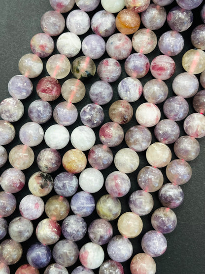 Natural Purple Tourmaline Gemstone Bead 6mm 8mm 10mm Round Beads, Beautiful Purple Pink Color Tourmaline Gemstone Beads Full Strand 15.5"