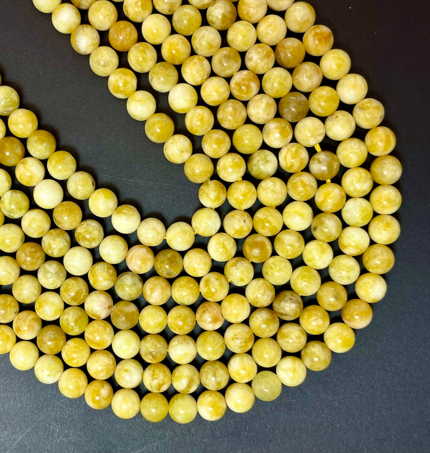 Natural Yellow Jade Gemstone Bead 6mm 8mm 10mm Round Beads, Beautiful Yellow Color Jade Gemstone Bead, Excellent Quality Full Strand 15.5"