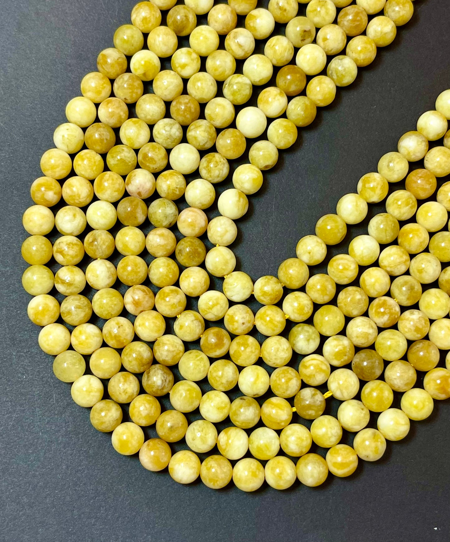 Natural Yellow Jade Gemstone Bead 6mm 8mm 10mm Round Beads, Beautiful Yellow Color Jade Gemstone Bead, Excellent Quality Full Strand 15.5"