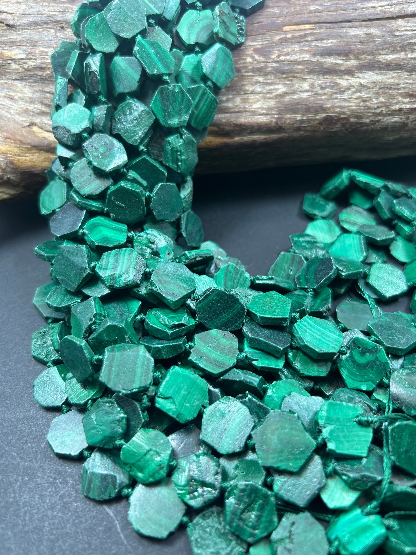 Natural MALACHITE , Matte finished  12mm HEXAGON Shape. Beautiful natural green color Malachite great quality gemstone. Full strand 15.5"