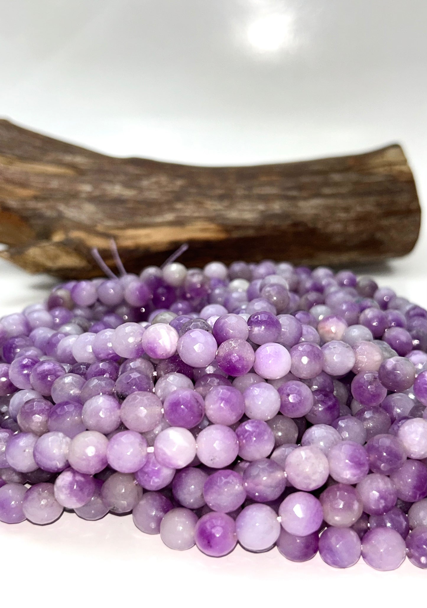 AAA Natural Amethyst Jade Gemstone Bead Faceted 6mm 8mm 10mm Round Bead, Gorgeous Natural Clear light purple Jade Excellent Quality 15.5"