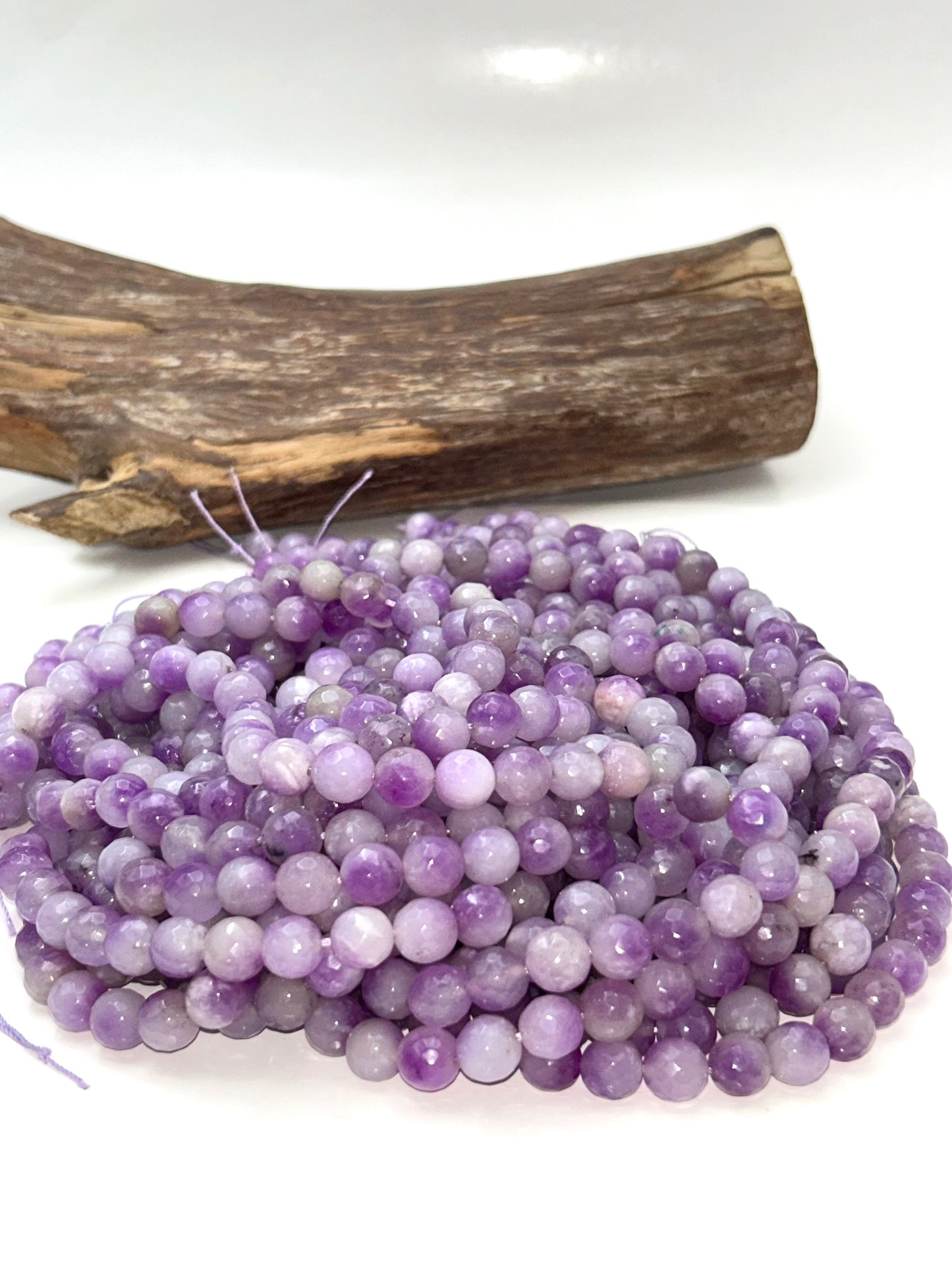 AAA Natural Amethyst Jade Gemstone Bead Faceted 6mm 8mm 10mm Round Bead, Gorgeous Natural Clear light purple Jade Excellent Quality 15.5"