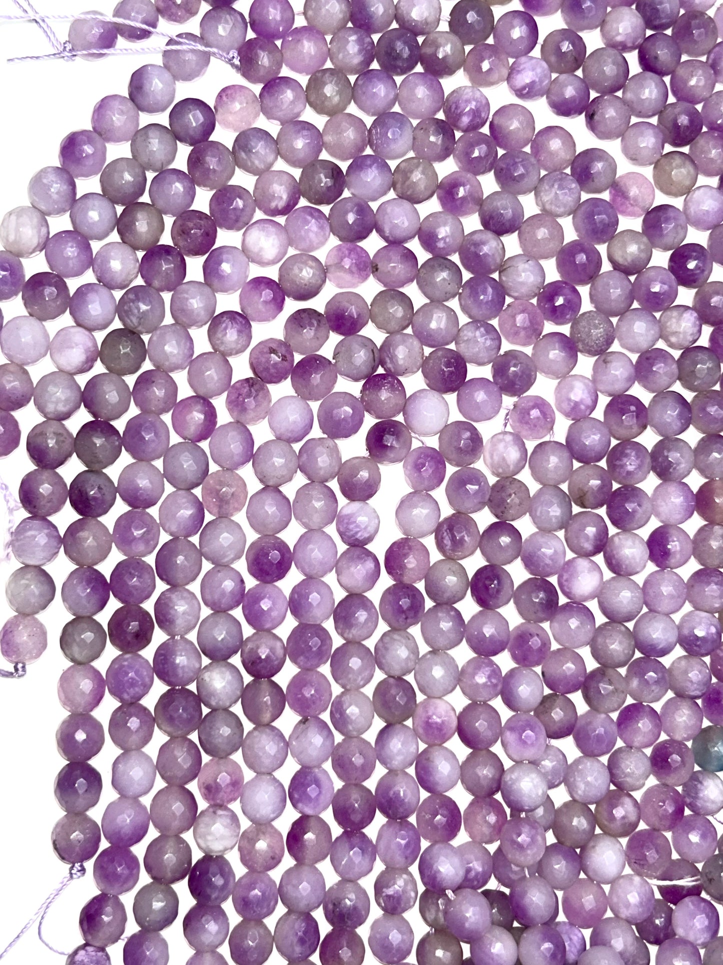 AAA Natural Amethyst Jade Gemstone Bead Faceted 6mm 8mm 10mm Round Bead, Gorgeous Natural Clear light purple Jade Excellent Quality 15.5"