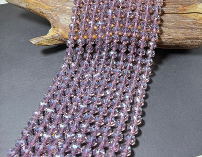Beautiful Chinese crystal.Faceted Round shape bead. Gorgeous lavender colored glass crystals, great quality crystal full strand