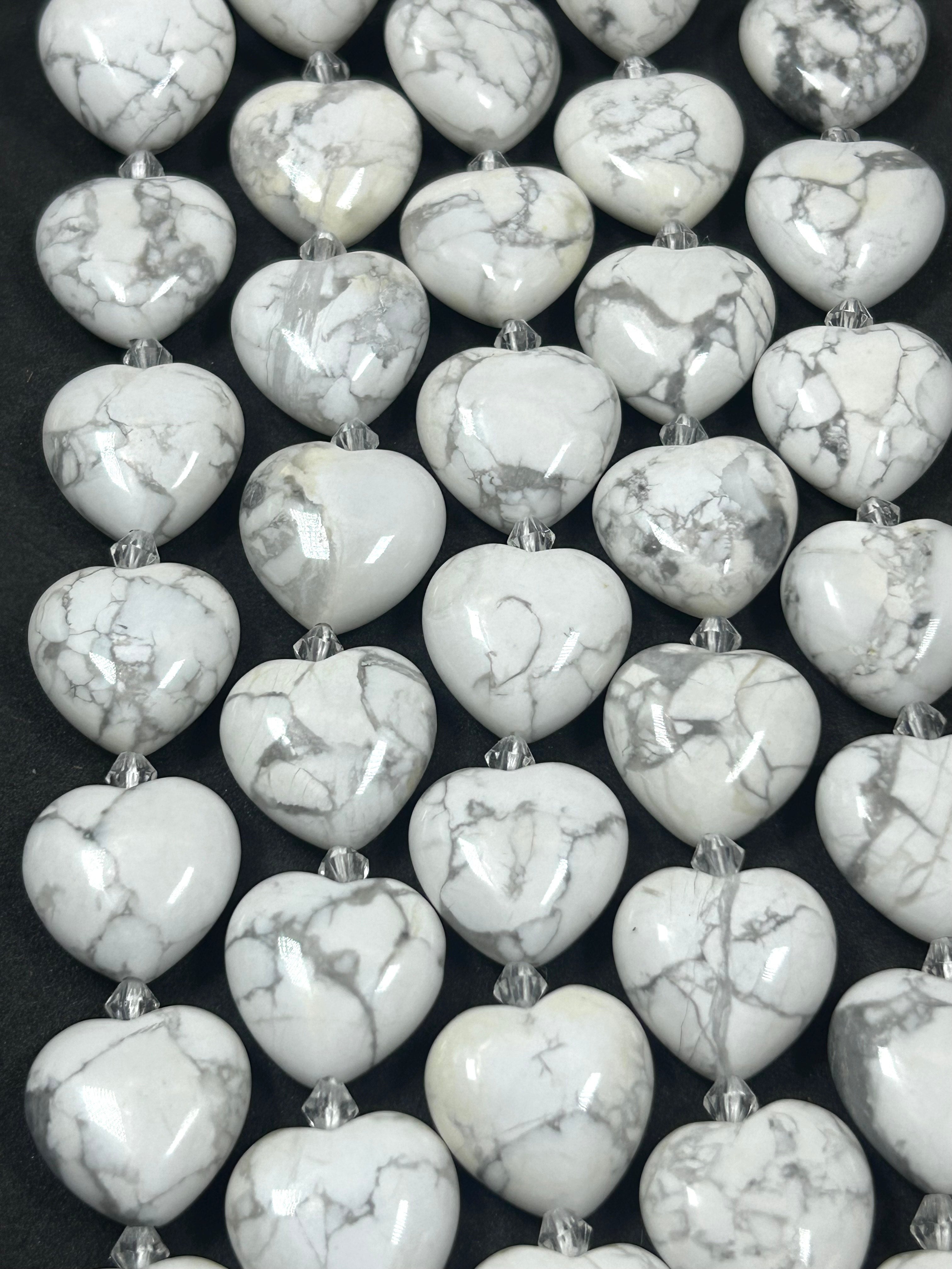 Beautiful White Howlite Heart Shape Gorgeous White with a dash of gray ...