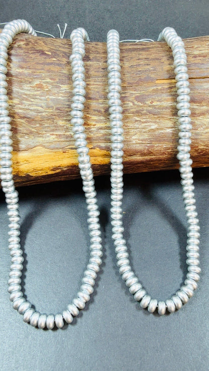 Chinese Swarovski Pearl Crystal Beads 6mm Rondelle shape Beads, Gorgeous Silver color Swarovski Crystal Pearl  15.5"
